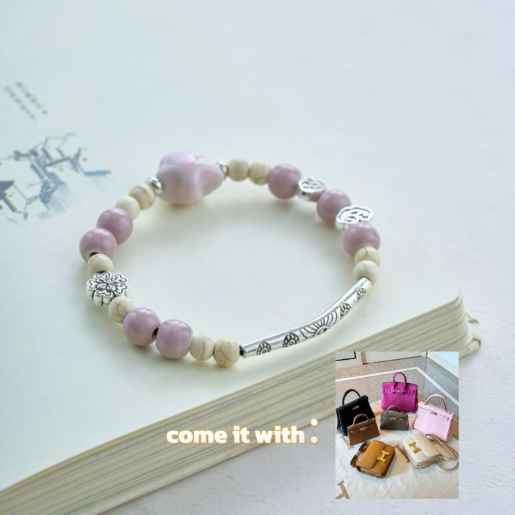 HH BAGS&purple ceramic bead bracelet